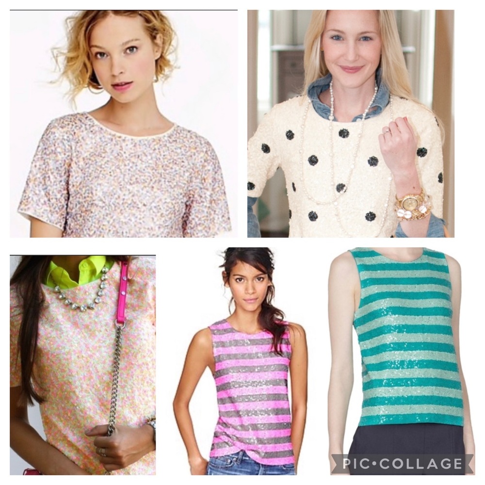 Lot of 10 Jcrew Sequin Tops Shirts